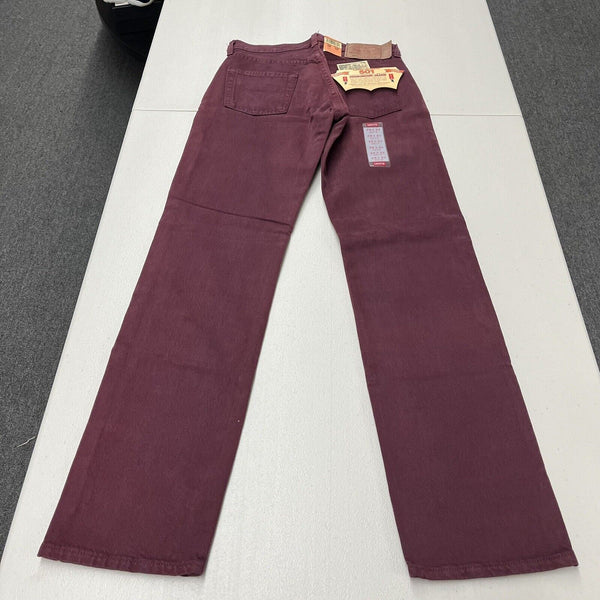 NWT Levis 501 Men's Original Straight Leg Jeans Button Fly Maroon