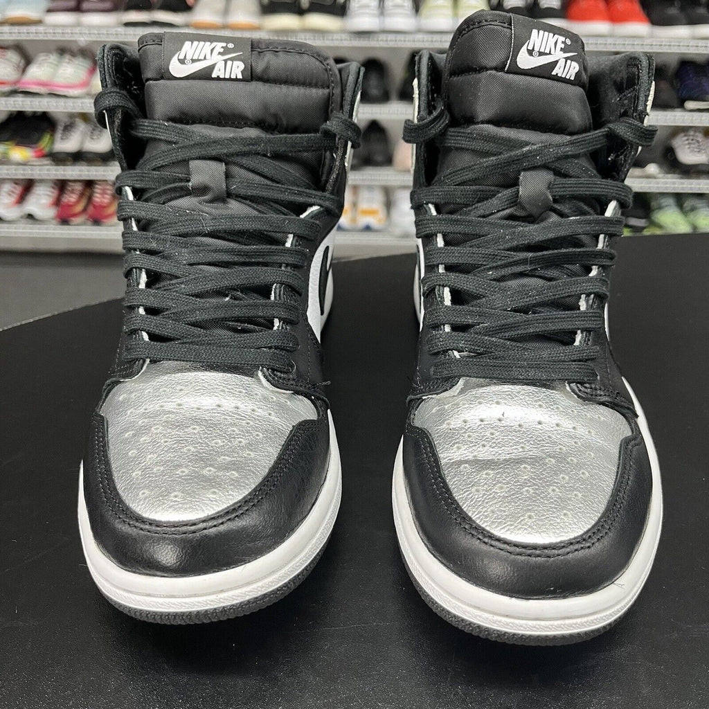 Nike Air Jordan 1 High OG Silver Toe Black Mtlc Silver CD0461-001 Men's Size 8.5