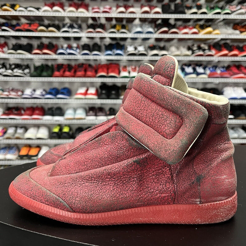 Maison Margiela Future Red Leather High Top Sneakers Italy Men's Size 43 - Hype Stew Sneakers Detroit