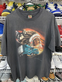 Vintage 90s 1994 Truckers Only Born To Be Free 3D Emblem T-Shirt Size XL - Hype Stew Sneakers Detroit