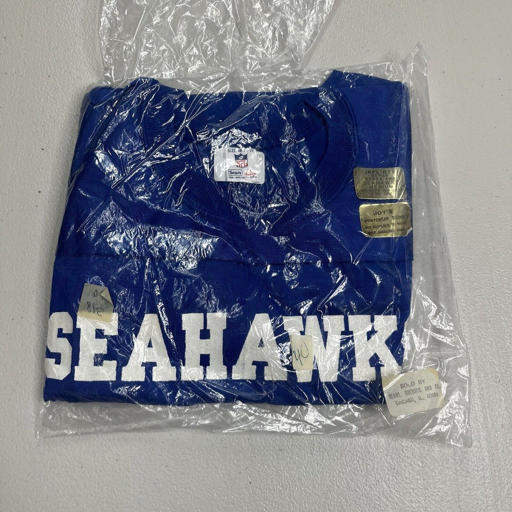 Vtg 80s NFL Seattle Seahawks Jersey Youth Size Medium Usa Made Sears NWT - Hype Stew Sneakers Detroit