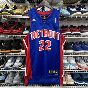 Vtg 00s Y2K Adidas Tayshaun Prince Detroit Pistons Blue Jersey Size S +2 - Hype Stew Sneakers Detroit