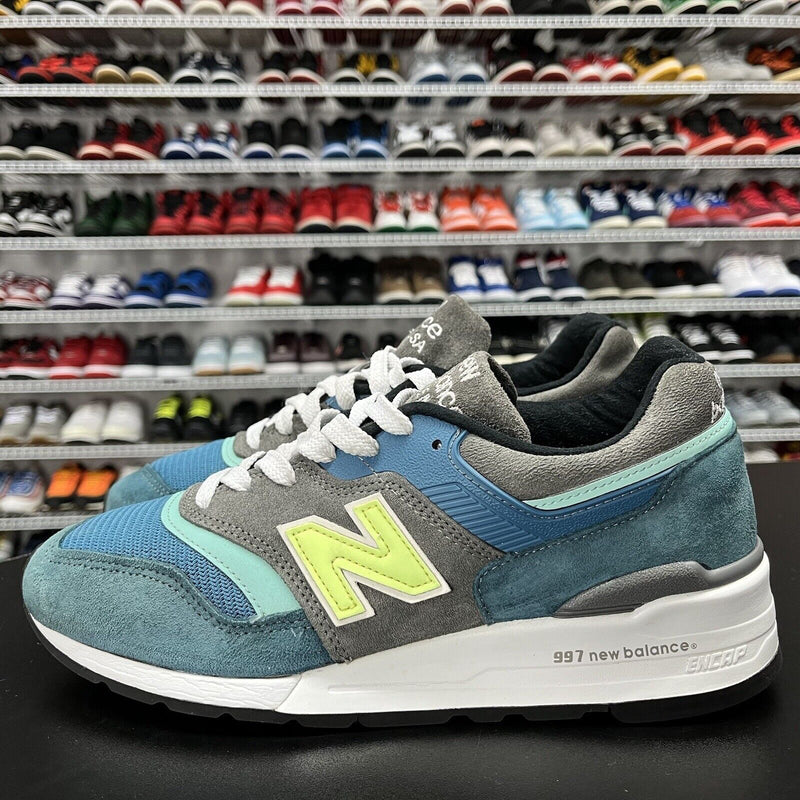 New Balance Men's 997 Made in USA Shoe M997PAC Blue Green Size 9 No Insole - Hype Stew Sneakers Detroit