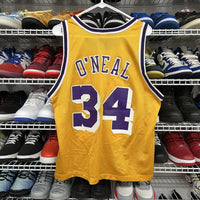 Vintage 90s Shaquille O'Neal #34 Los Angeles Lakers Champion Jersey Mens Size 44