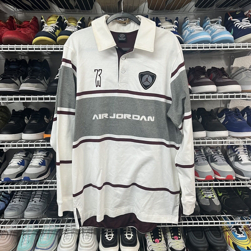 Vtg 2000s Air Jordan 20th Anniversary Men's XL Jumpman Long Sleeve Polo Shirt - Hype Stew Sneakers Detroit