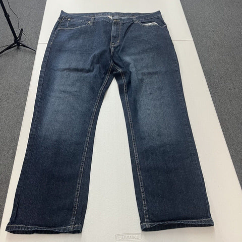 PD&C Jeans Men's Size 42x30 Blue Slim Straight Leg Cotton Blend Acid Wash Denim