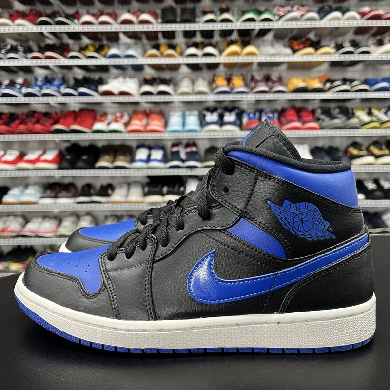 Nike Air Jordan 1 Mid Royal Black Blue 554724-068 Men's Size 9 No Insoles - Hype Stew Sneakers Detroit