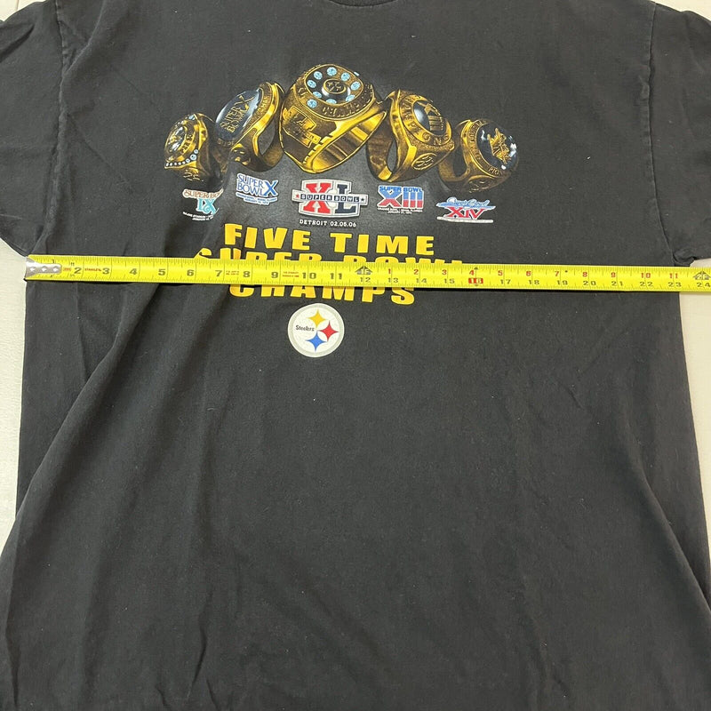 Vintage 2006 Super Bowl Pittsburgh Steelers Champions T Shirt Ring Logo XXL - Hype Stew Sneakers Detroit