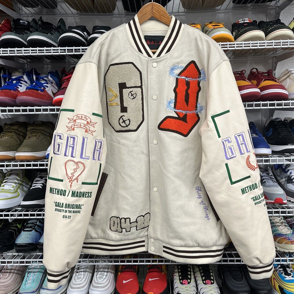 Gala Original Streetwear Letterman Jacket "Dynasty" Ivory Size 3XL - Hype Stew Sneakers Detroit