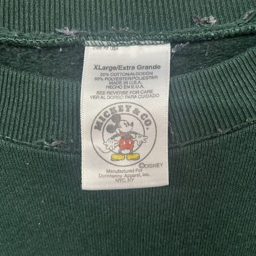 Vintage 90s Green Mickey Mouse Disney Crewneck Sweatshirt Sz XL - Hype Stew Sneakers Detroit