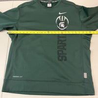 Nike Michigan State Therma Fit Crewneck Sweater Fleece Lined Swoosh Size Large - Hype Stew Sneakers Detroit