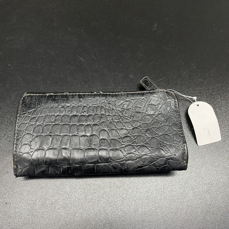 Jessica Simpson Clutch Wallet Black/Grey Zip And Button Closure - Hype Stew Sneakers Detroit