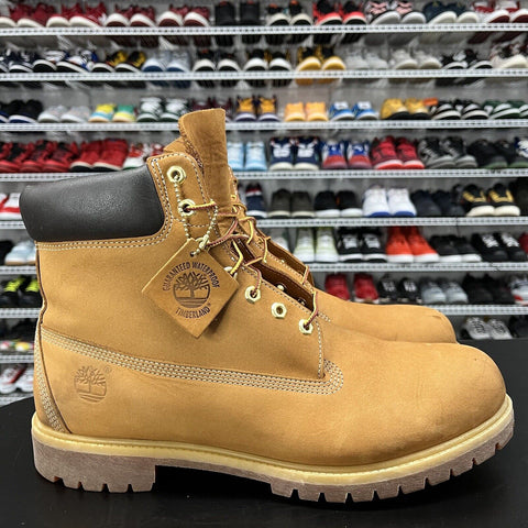 Timberland Men's 6 Inch Premium Waterproof Boots Wheat Nubuck Men's Size 14