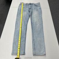 Retro Stitch Straight Leg Jeans Blue Light Wash Men's Size 32x32 - Hype Stew Sneakers Detroit