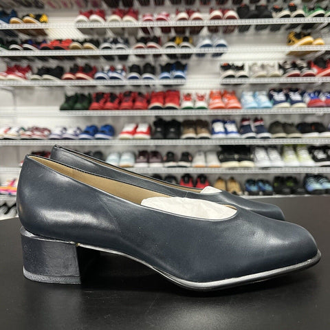 Easy Spirit Women's Leather Slip-On Heel Escoral Shoe Navy Size 7 M