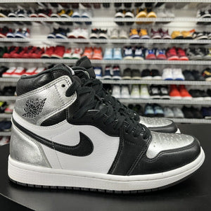 Nike Air Jordan 1 High OG Silver Toe Black Mtlc Silver CD0461-001 Men's Size 8.5