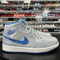 Nike Air Jordan 1 Mid Shoe Wolf Grey Sport Blue 554724-025 Men's Size 9 - Hype Stew Sneakers Detroit