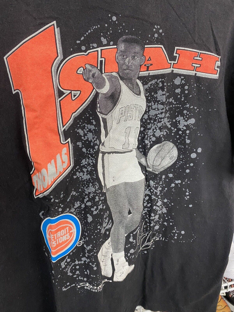 Vintage 90s Isiah Thomas Detroit Pistons Starter T- Shirt Size XL - Hype Stew Sneakers Detroit