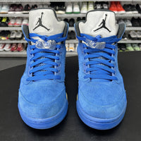 Nike Air Jordan 5 Retro Blue Suede 136027-401 Men's Size 8