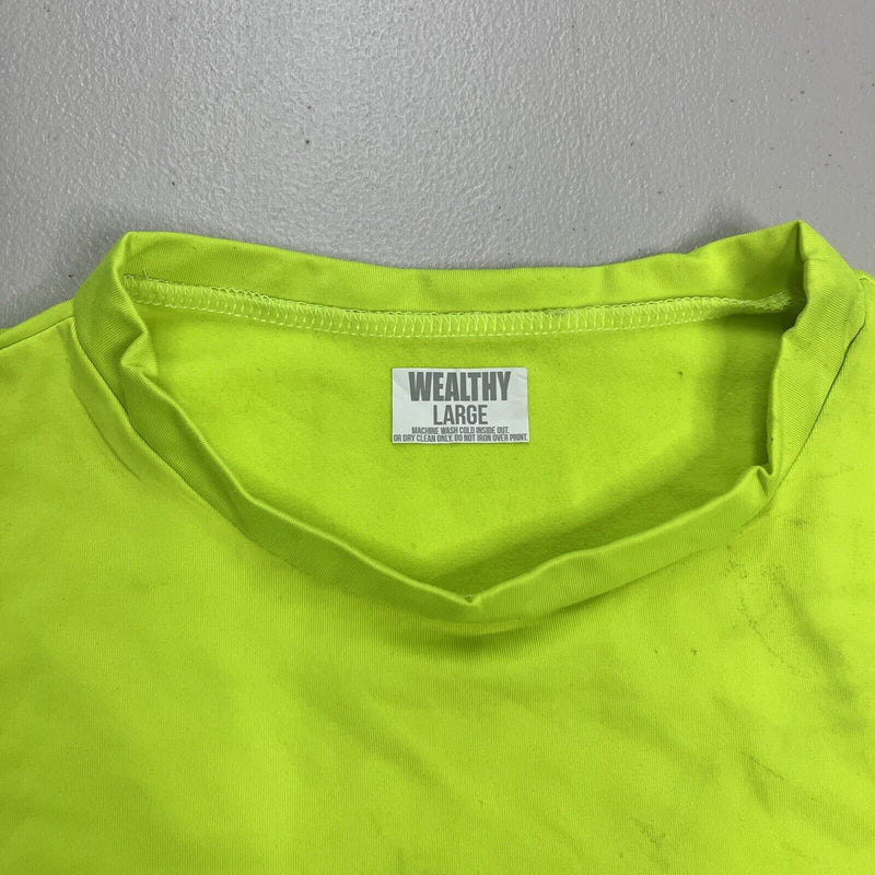 ‹¨¬The Wealthy Brand Women's Gym Shirt Sz L Neon Yellow - Hype Stew Sneakers Detroit