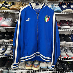 Vintage 90s Italy King Puma Soccer Football Tracktop Jacket Size L - Hype Stew Sneakers Detroit