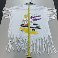 Vtg 80s Bahama Mama Cat Beach Tassle White Tank Shirt L - Hype Stew Sneakers Detroit