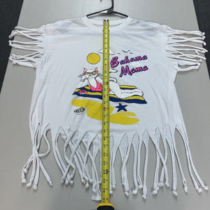 Vtg 80s Bahama Mama Cat Beach Tassle White Tank Shirt L - Hype Stew Sneakers Detroit