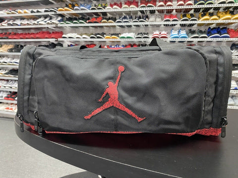 Vintage 2000s Y2K Nike Air Jordan Black Red Cement Duffle Bag Backpack Large
