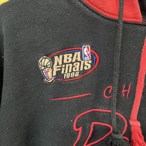 Vtg 2000s Y2K NBA Finals 1996 Chicago Bulls Mitchell & Ness Double Hood Sz XL - Hype Stew Sneakers Detroit