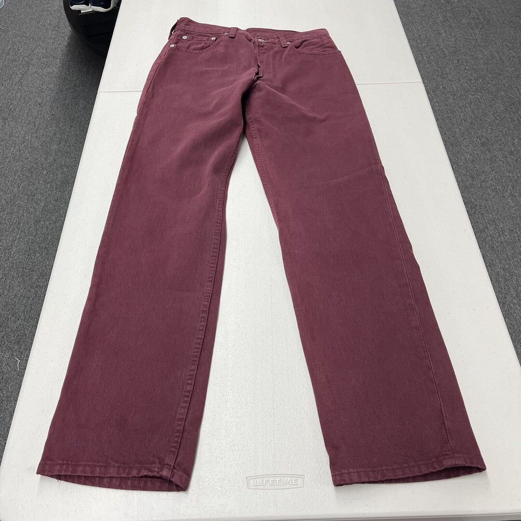 VTG 90s Levis 501 Men's Original Straight Leg Jeans Maroon Red Sz 30x34 - Hype Stew Sneakers Detroit