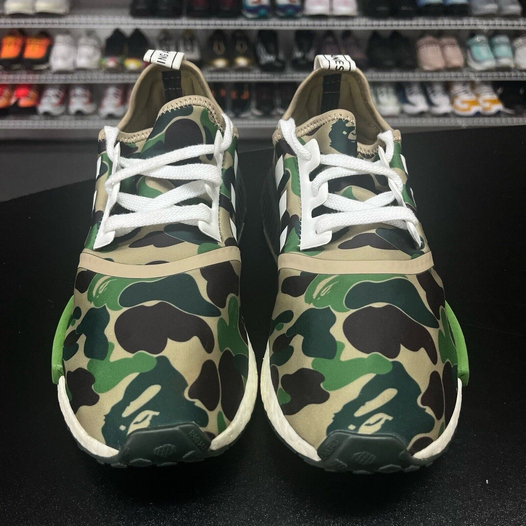 Adidas NMD R1 Bape Olive Camo Camouflage BA7326 2016 Men's Size 6.5 - Hype Stew Sneakers Detroit