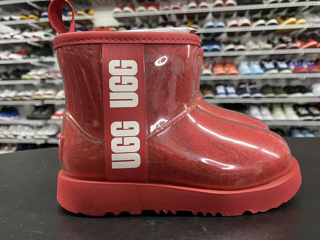 UGG Kids Classic Clear Mini II Red Boot New with Box 1112386K Size 10 - Hype Stew Sneakers Detroit