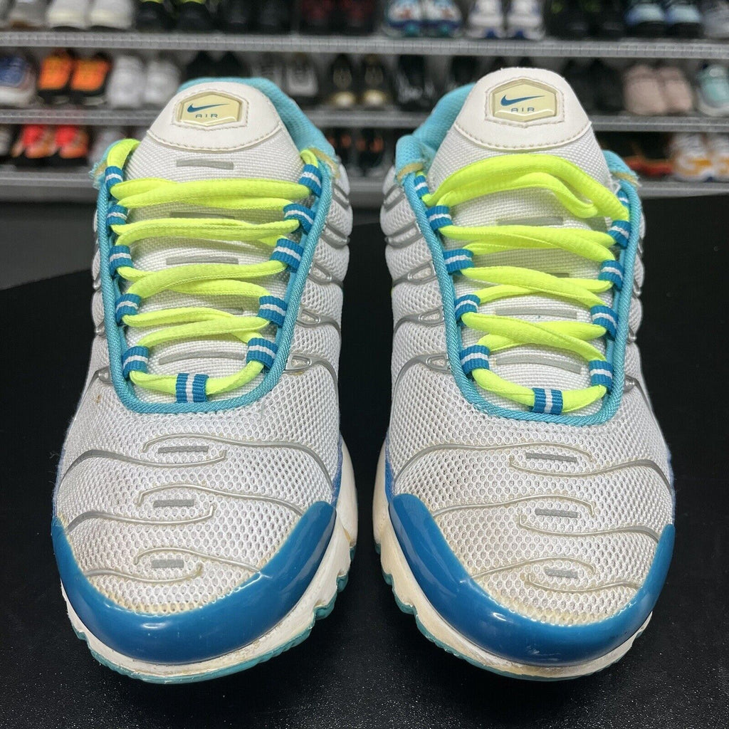 Nike Air Max Tn GS White Volt Blue Gray Shoes 718071-174 Size 5Y - Hype Stew Sneakers Detroit