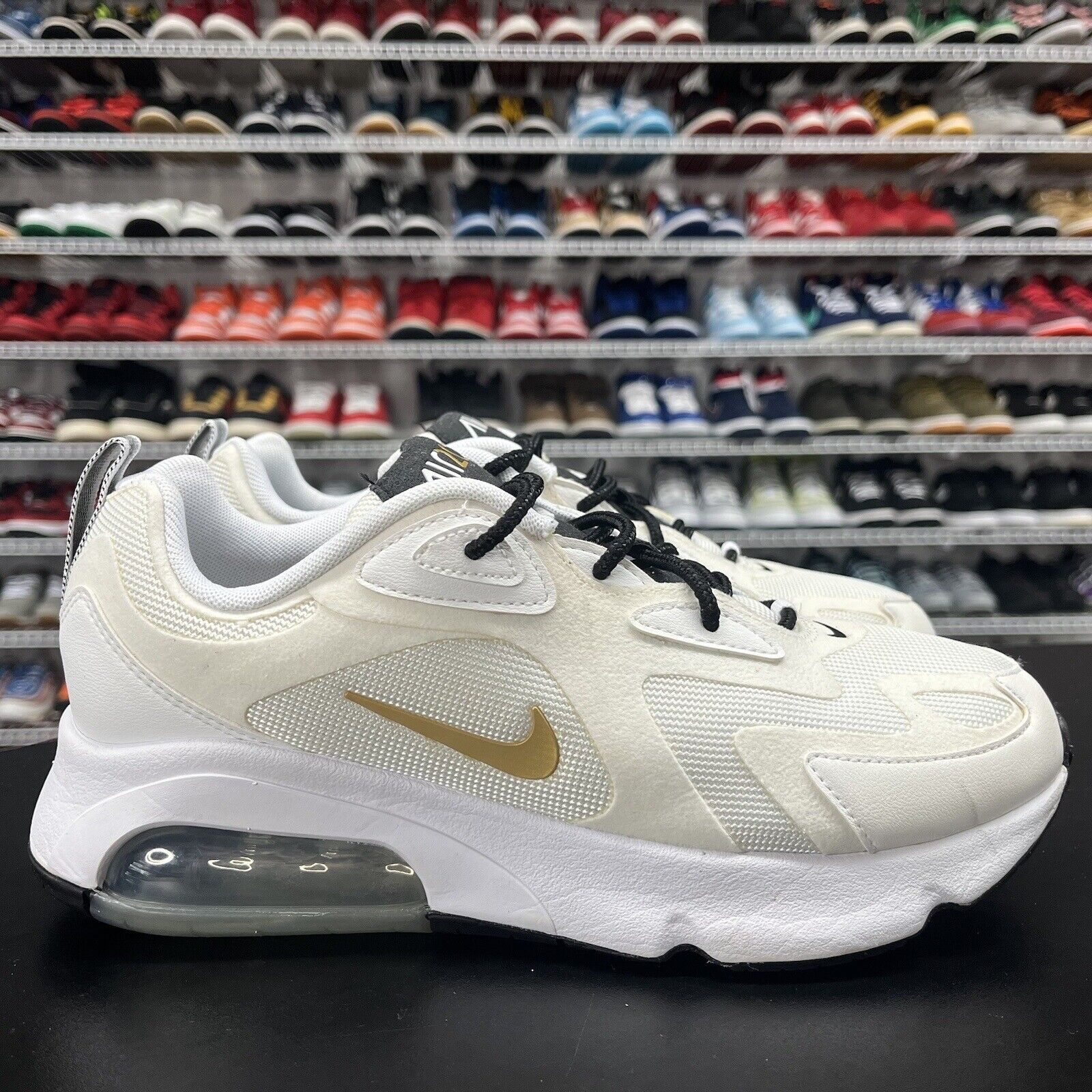 nike white and gold air max 200