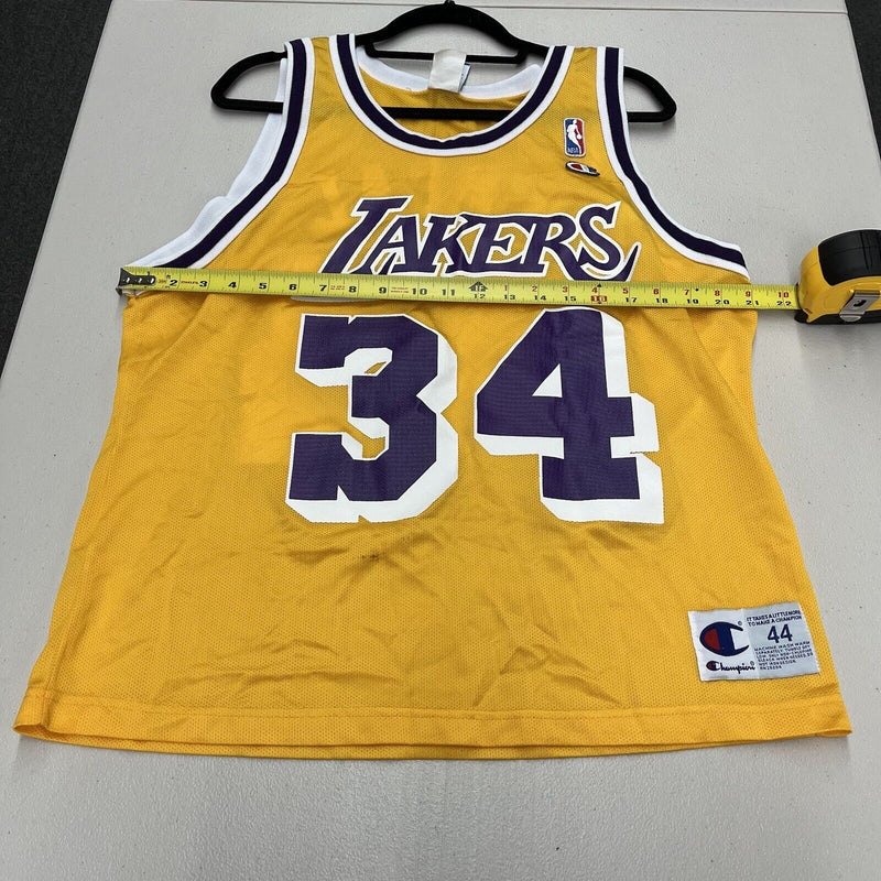 Vintage 90s Shaquille O'Neal #34 Los Angeles Lakers Champion Jersey Men's Size 44 - Hype Stew Sneakers Detroit