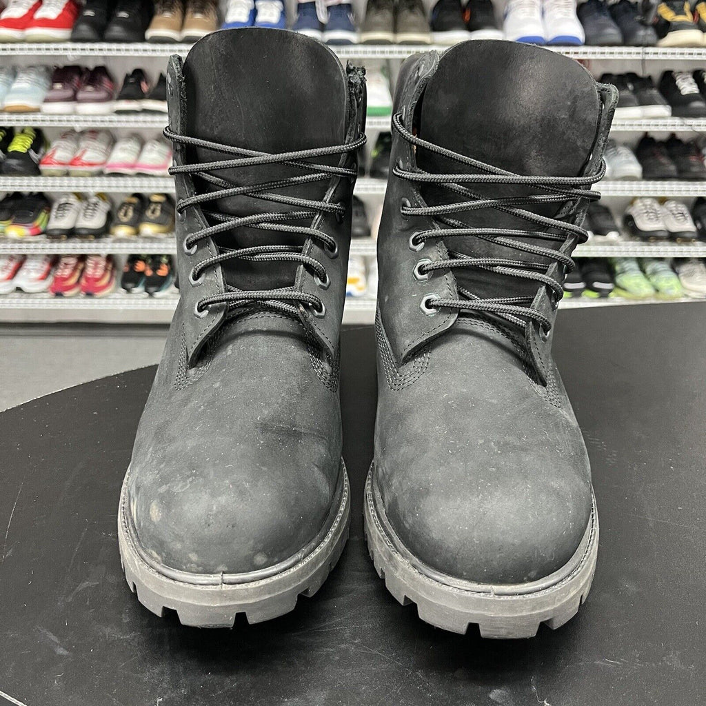 Timberland Men's 6 Inch Premium Waterproof Boots Black Nubuck Men's Size 10.5
