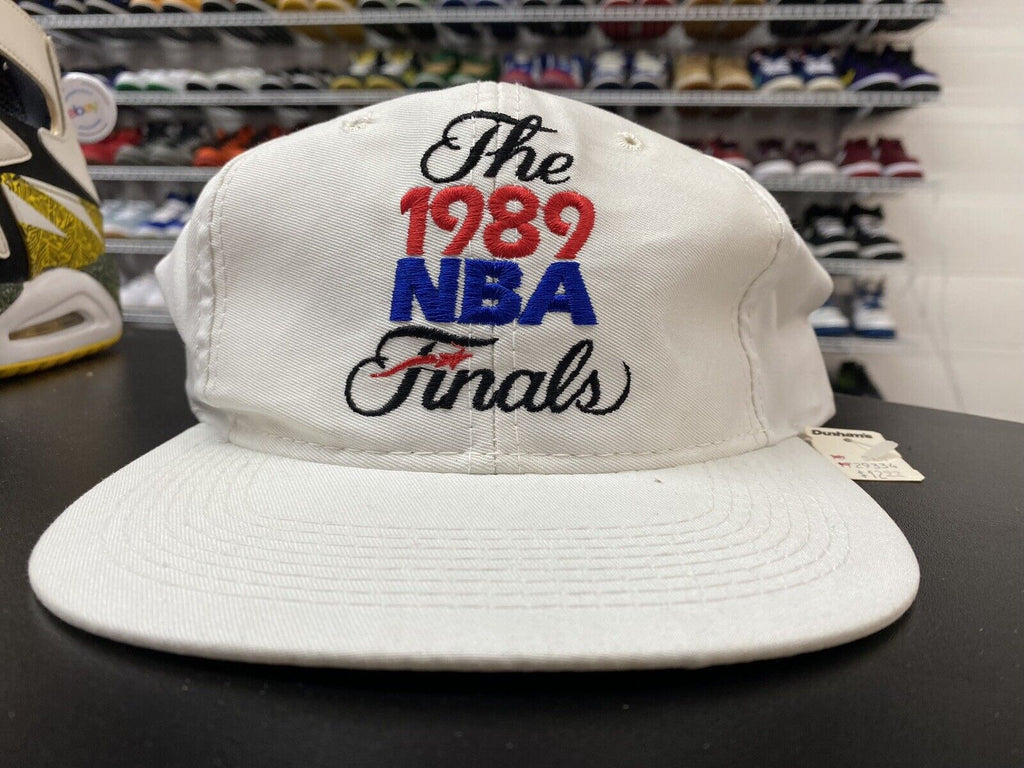 Vintage 1989 NBA Final World Champions Hat Cap One Size Fit All Unused White - Hype Stew Sneakers Detroit