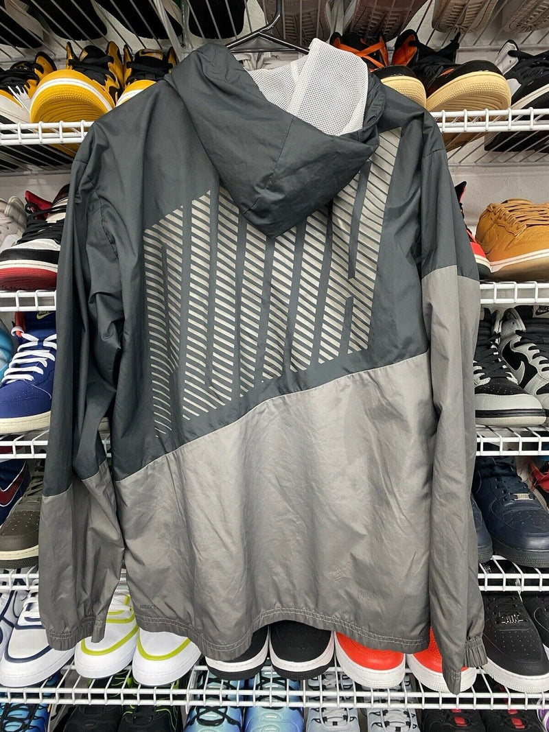 Puma Windbreaker Jacket Men's Grey Colorblock Lightweight Logo Size Small - Hype Stew Sneakers Detroit