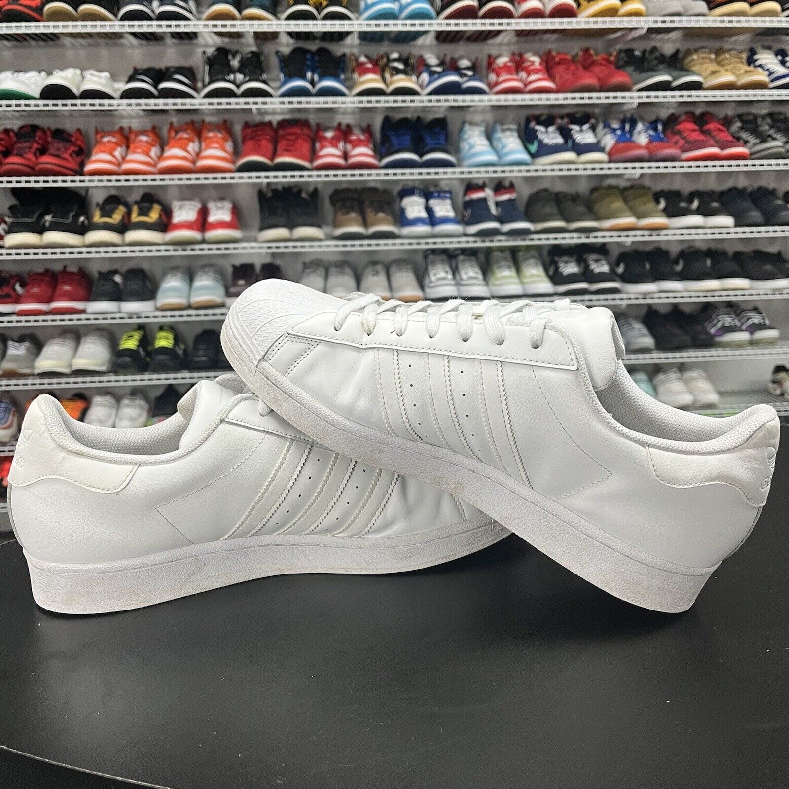 Adidas Superstar Triple White Shell Toe EG4960 Men's Size 13 Missing 1 Insole Adidas Superstar Triple White Shell Toe EG4960 Men's Size 13 Missing 1 Insole