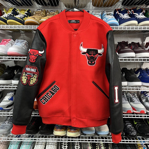 100% Authentic Pro Standard Chicago Bulls Varsity Wool Leather Jacket Size XL