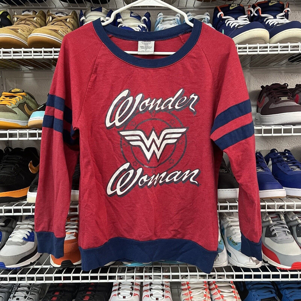 Vtg 2000s Wonder Woman Women's Sweater Heather Red Sz M - Hype Stew Sneakers Detroit