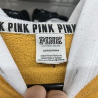 PINK By Victoria's Secret Yellow White Black Hoodie Womens Size Small