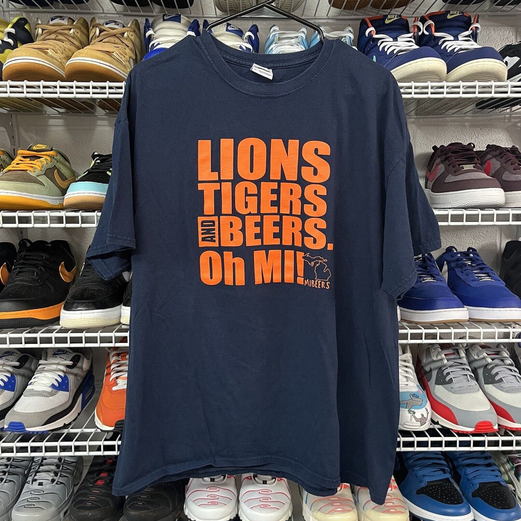 Lions Tigers And Beers Oh Mi Michigan T-shirt XL - Hype Stew Sneakers Detroit