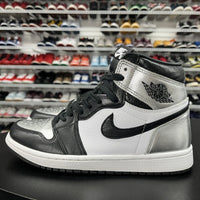 Nike Air Jordan 1 High OG Silver Toe Black Mtlc Silver CD0461-001 Men's Size 8.5