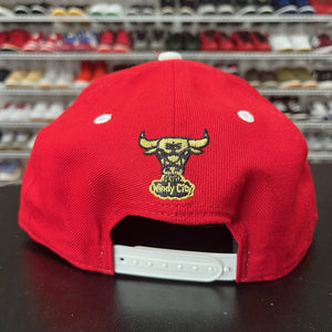 VTG 2000s New Era HWC Chicago Bulls Retro 90s Logo Red Gold Snapback Hat - Hype Stew Sneakers Detroit