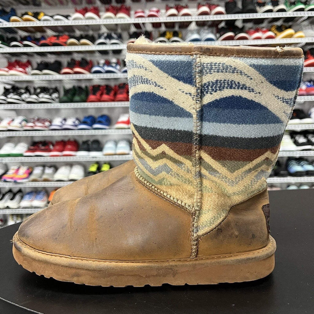 UGG Women's Pendleton Classic Boots Southwest Aztec Shearling Brown Blue Size 7 - Hype Stew Sneakers Detroit