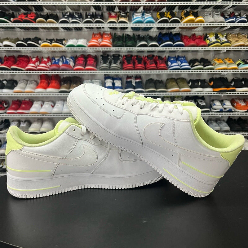 Nike Air Force 1 ƒ??07 Double Air White Volt  CJ1379-101 Size 14 Missing Insoles - Hype Stew Sneakers Detroit