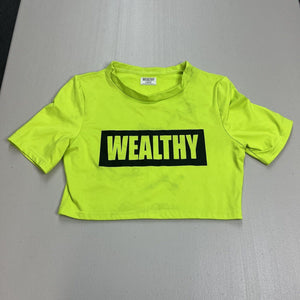 ‹¨¬The Wealthy Brand Women's Gym Shirt Sz L Neon Yellow - Hype Stew Sneakers Detroit