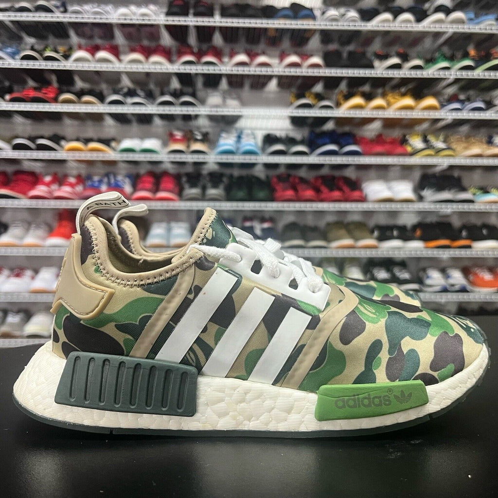 Adidas NMD R1 Bape Olive Camo Camouflage BA7326 2016 Men's Size 6.5 - Hype Stew Sneakers Detroit