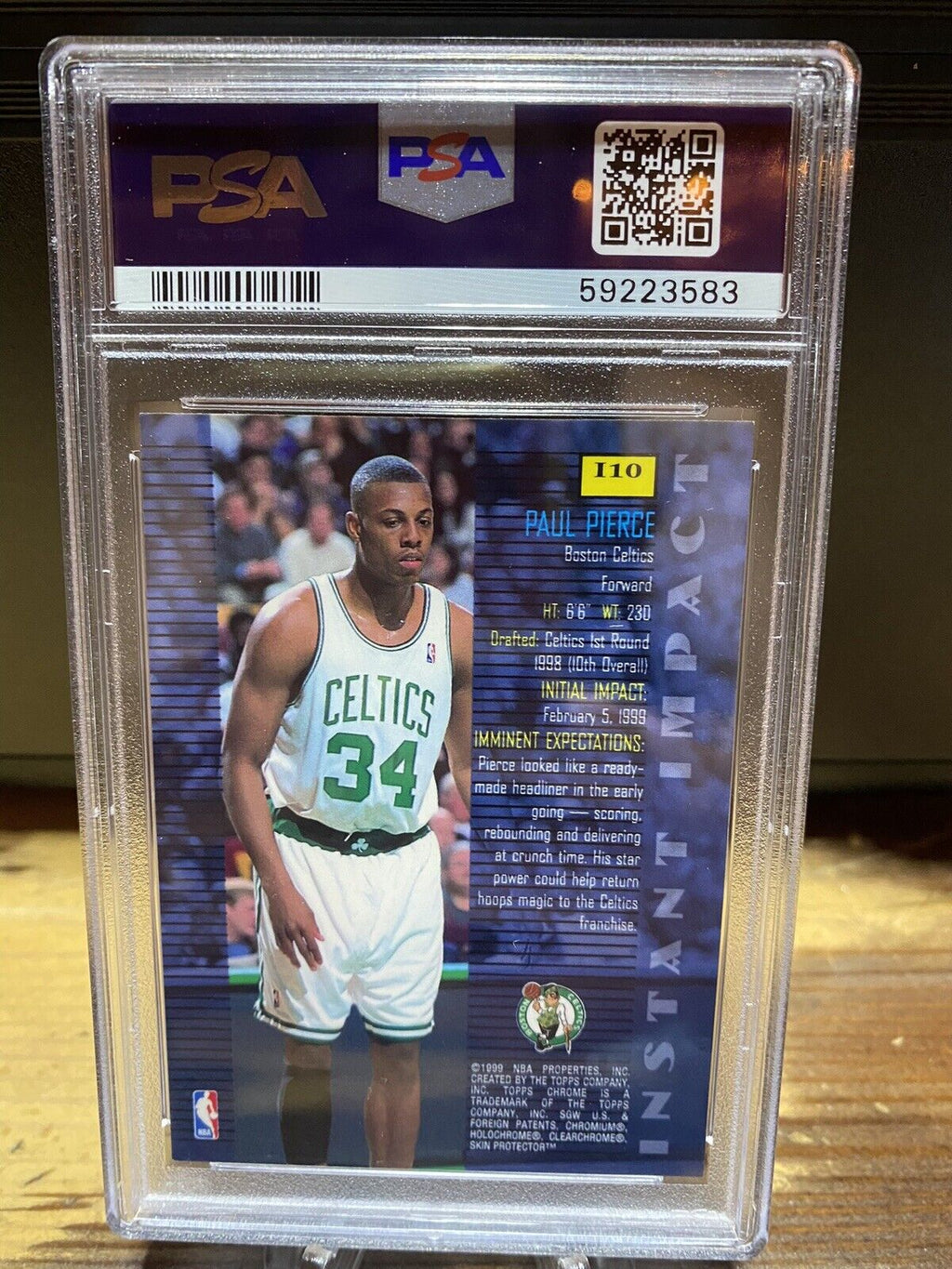 Paul Pierce 1998 Topps Chrome Rookie RC Refractor Instant Impact PSA 9 MINT SP - Hype Stew Sneakers Detroit